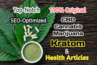 write captivating marijuana, cbd, health, kratom article