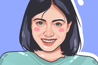 create a cute and colorful character vector  from your photo