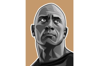 draw awesome black and white vector portrait from your photo