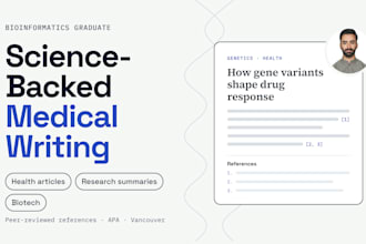 write evidence based medical and biotech articles with references