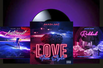 design your album cover art or music artwork, neon cover