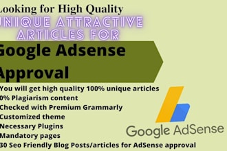 provide 30 seo friendly unique articles for adsense approval