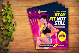 make yoga, sports, gym, and fitness flyer or poster design
