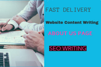 write SEO based about us page or website content