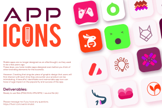 design custom icons design set for apps, web, and instagram
