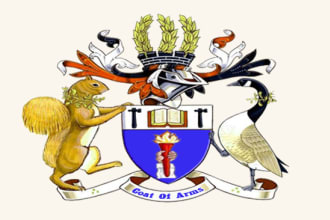 provide classical mind blowing coat of arms logo design