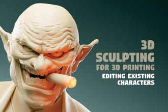 sculpt a 3d character model for stl 3d printing, dnd, nft