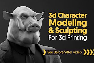 sculpt a 3d character model for stl 3d printing, dnd, nft