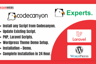 install,update codecanyon PHP, laravel scripts, wordpress themes