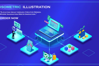 design amazing 3d isometric illustration for you