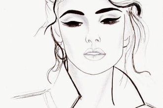 draw realistic pencil sketch, line art and illustration