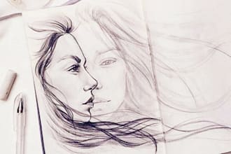 design digital sketch and line art illustration