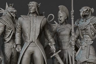 sculpt high detailed 3d characters for 3d printing and cnc