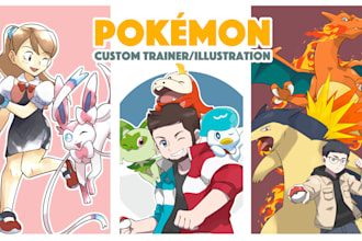 draw you as a pokemon trainer with your pokemon