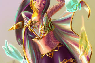paint a fantasy steampunk avatar or character illustration for dnd