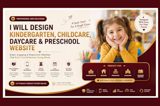 create modern kindergarten or daycare website