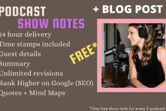 create podcast show notes, blog posts and its advertising