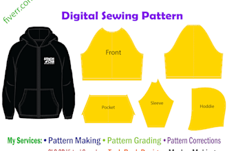 sewing pattern making with size grading
