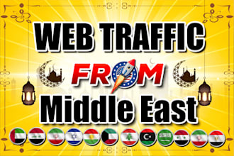 send real organic web traffic visitors from middle east