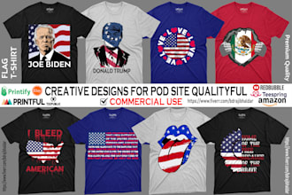create trump,trendy,flag t shirt design