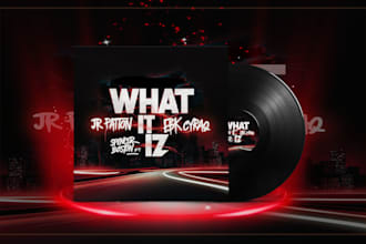 do neon album cover design single cover art mixtape cover