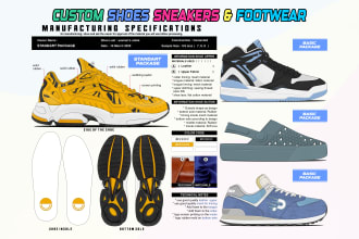 make a custom shoe sneaker design with tech pack