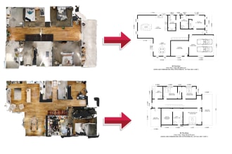 redraw 2d floor plans from matterport virtual tour and sketch