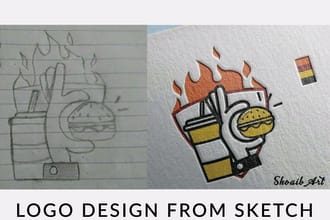 design a logo from image or rough hand drawn sketch