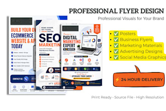 design professional flyer, poster and marketing materials