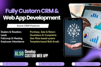 develop a CRM with android app and custom PHP web app