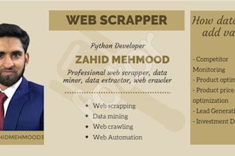 do web scrapping, crawling and data mining with python