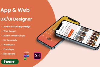 do website UI UX design, mobile app and dashboard UI UX design, ui ux design