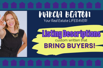 provide custom created real estate listing descriptions