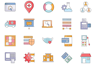 design line glyph flat web vector icon set