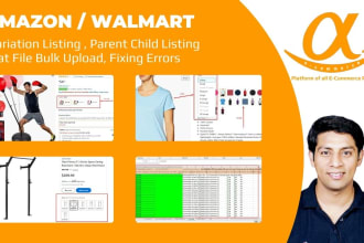 create or fix amazon product listing or parent child variation listing