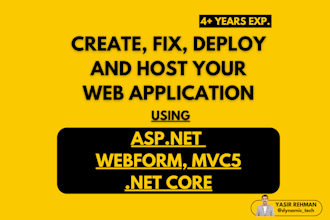 create, fix and deploy asp net mvc, core, or web form applications
