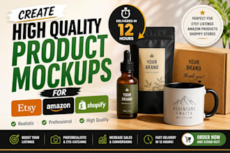 create highquality product mockups for etsy, amazon, or shopify in 12 hours