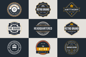 design hipster retro vintage sticker emblem stamp award web badge seal logo