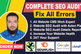 fix any cms website errors and audit for screaming frog SEO spider