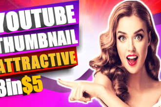 design 3 attractive youtube thumbnails within 12 hours