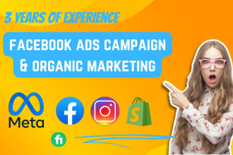be your facebook marketing specialist for ads setup and organic success, fb ads