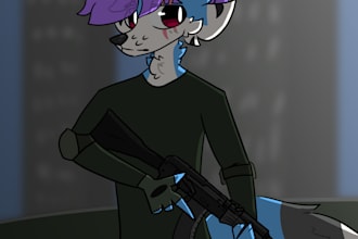draw your fursona with any accessories etc