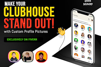 create eye catchy clubhouse profile picture avatar