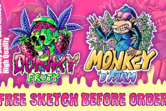 create awesome colorfull psychedelic, trippy, cannabis illustration