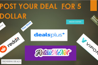 post your coupon and deal to popular coupon and deal sites