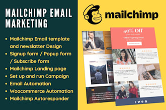 design mailchimp email template and setup campaign and automation
