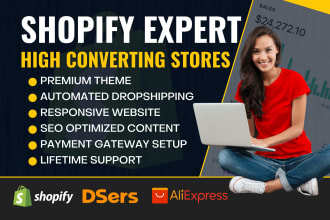 build shopify dropshipping store or shopify website design