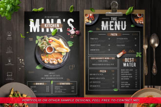 design an modern food menu, original digital restaurant  menu