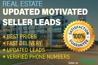 provide updated real estate motivated seller leads with skip trace