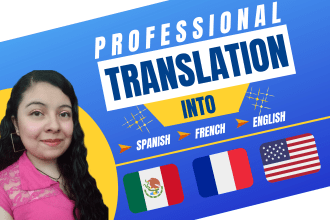 translate into spanish, english, or french